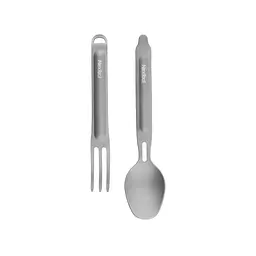Набір ложка-вилка NexTool Titanium Tableware Set титан - мініатюра 4