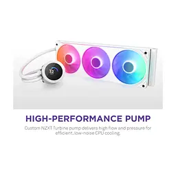 Система жидкостного охлаждения NZXT Kraken Plus RGB V2-360 mm AIO liquid cooler Wh (RL-KR360-W2) - миниатюра 3
