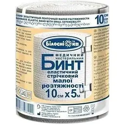 Бинт еластичний Білосніжка з двома алюмінієвими кліпсами-застібками 10 см х 5 м (51-096-IS)
