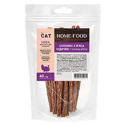 Ласощі для котів Home Food м'ясо індички та котяча м'ята 40 г