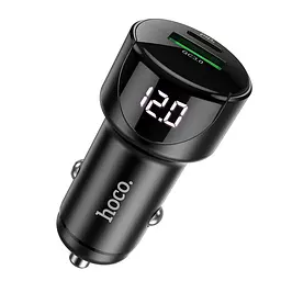 Адаптер автомобільний HOCO Light road dual port digital display car charger Z42