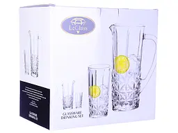 Набір для напоїв LeGlass: глечик, 1 л + склянки по 250 мл, 7 предметів (600-006) - мініатюра 2