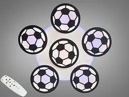 Люстра стельова LED Diasha 8065/5+1BK, 105W, 4100K, чорний акрил, сучасний стиль для дитячої та офісу