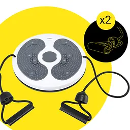Диск здоров'я для талії Cornix Twisting Waist Disc з еспандерами White/Grey XR-0450 - мініатюра 9