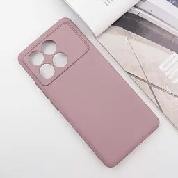 Чохол TPU GETMAN Liquid Silk Full Camera для Xiaomi Poco X6 Pro Рожевий / Pink Sand - мініатюра 2
