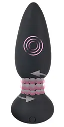 Анальна пробка Black Velvets Rotating Vibrating Plug 14 см (чорний) - мініатюра 7