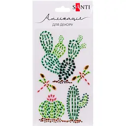 Аппликация со стразами Santi Trendy Cactus самоклеящихся 9.5х15 см (742536)