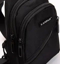 Сумка-слинг чоловіча Lanpad 82085 24x13x7 см нейлон чорний - мініатюра 7
