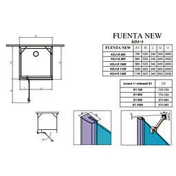 Душові двері Radaway Fuenta New KDJ+S 110x200 скло ліва (384023-01-01L) - мініатюра 3