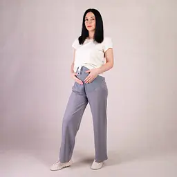 Вільні жіночі штани для вагітних двонитка розмір 54/56 (3XL/4XL) Tiana Сірий - мініатюра 2