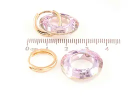 Сережки Xuping підвіски на кільцях позолота 18K "Кришталеві колечка" 2 в 1 287208 - мініатюра 2
