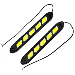 LED Денні ходові вогні ДХО 12V 23 см гумовий корпус гнучкі 2 шт. (KLNT-DRL-COB-102)