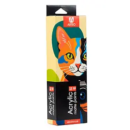 Набір акрилових фарб ColorCat матовий 12×10 мл Arteo (4823098544975)