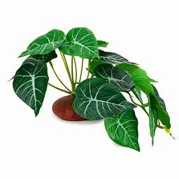 Штучна рослина Hobby Alocasia 1 24 x 14 см (37717) для тераріуму, акватераріуму та палюдаріуму - мініатюра 1