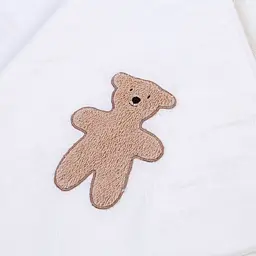 Рушник дитячий Childhome Terry Teddy 80x80 см з капюшоном білий (CCBCJMTB) - мініатюра 3