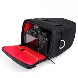Сумка для фотоапарата Canon EOS протиударний чохол Кенон Чорний/червоний (IBF061BR) - мініатюра 5