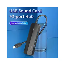 Концентратор Vention USB 3.1 Type-C to 3xUSB 3.0+MicroUSB+3.5mm Sound Adapter black (TGQBB) - мініатюра 2