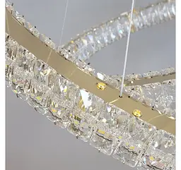 Золота кришталева LED люстра з двох переплетених каблучок Artlight 8219-70+50GD - мініатюра 6