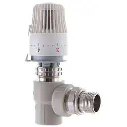 Кран термостатичний з термоголовкою кутовий Koer 25x3/4 PPR K0154.Pro KP0196