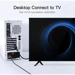 Перехідник VGA 15F to HDMI M 1080P 60Hz 3,5mm Audio 0.15m Vention (ACNBB) - мініатюра 7
