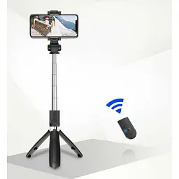Селфі палиця штатив тринога для телефона Bluetooth з пультом Selfie Stick L01 Чорний - мініатюра 2