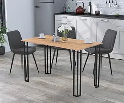 Обідній стіл Сквер 120-65 Прямі кути Loft Design (Дуб Крафт золотий)