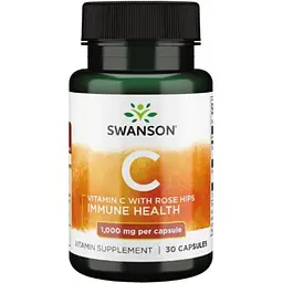 Вітамін С Swanson Vitamin C with Rose Hips 1000 мг 30 капсул
