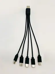 Кабель спліттер для заряджання та живлення Digital USB-5 Type-C 2A 20 см Чорний (A5C-02mB) - мініатюра 9