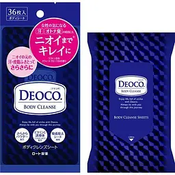 Очищаючі вологі серветки для тіла ROHTO Deoco Body Cleanse Sheets, 36 шт - мініатюра 2
