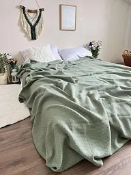 Покривало Zeintex Wheat бавовняне ментолове 230х320 см - мініатюра 5