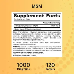 Метилсульфонілметан Jarrow Formulas MSM 1000 мг 120 таблеток - мініатюра 7