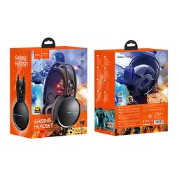 Дротові навушники Hoco W100 Touring з мікрофоном і LED підсвічуванням (Чорний) - мініатюра 5
