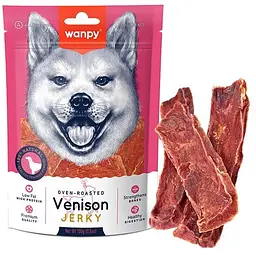Wanpy Venison Jerky ванпи вяленая оленина з качкою слайси ласощі для собак