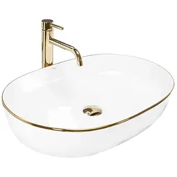 Умивальник Rea Cleo 61 підвісний white gold edge REA-U6211, Білий