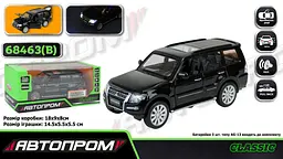Іграшка Машина Mitsubishi Pajero 4WD Turbo АВТОПРОМ 68463B Чорний shop (6906231362419) - мініатюра 1