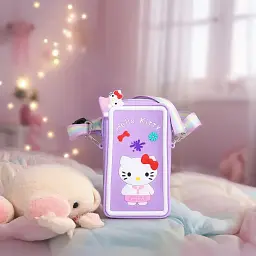 Сумочка-футляр для телефону Yiwu Hello Kitty силіконова на блискавці 17x9x2 см, бузковий HP-55-21V - мініатюра 2