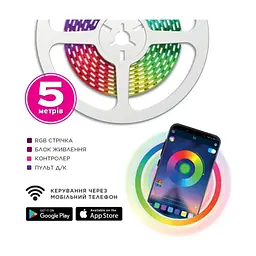 Світлодіодна стрічка ELM LS-10C 10W/12V/30-5050/RGB 5м (19-0015) - мініатюра 2