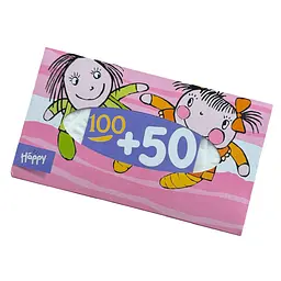 Двошарові паперові хустинки Bella Baby Happy 100+50 шт - мініатюра 3