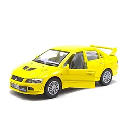 Колекційна машинка Mitsubishi Evolution VII KT5052W (Yellow) масштаб 1:42 Kinsmart