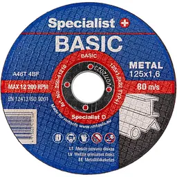 Диск абразивний відрізний Specialist+ Basic по металу 230x1.6x22 мм (250-41216)