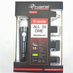 Акумуляторна машинка для стрижки волосся та бороди 5 в 1 тример Gemei GM-571