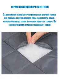 Теплоізоляційні штори для дверей на магнітах 0.85 x 2.05 м - мініатюра 6