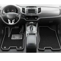 Килимки в салон передні EVA для Kia Sportage 2010-2015 Europe (Металевий підп'ятник) Чорні 2 шт