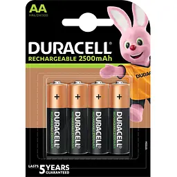 Акумулятори Duracell Rechargeable AA 2500 mAh HR6/DC1500, 4 шт. (5005001) - мініатюра 2