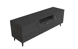 Тумба Лестер на конусних ніжках Ferrum-decor 48x139x38 Чорний метал ДСП Сосна Кембра 16 мм (FRD-106802) - мініатюра 2