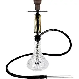 Кальян Trumpet Hookah Rider W-40 Gold-Black (колба Crystal Clear) - мініатюра 2