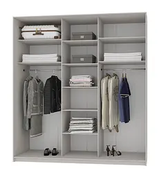 Шафа-купе тридверна MebelStar Стандарт BG 3 Дзеркала 220x60x240 см Сіра мишка (MBS-8854) - мініатюра 2