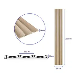 Рейка декоративна Sticker Wall WPC стінова 205х14х2900мм SW-00003019 - мініатюра 3