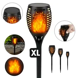 Набір з 2 сонячних LED ламп-фонарів XXL Flami SuperLED з ефектом полум'я - мініатюра 4