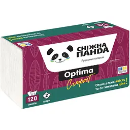 Паперові рушники Сніжна Панда Optima Compact двошарові 120 шт.
